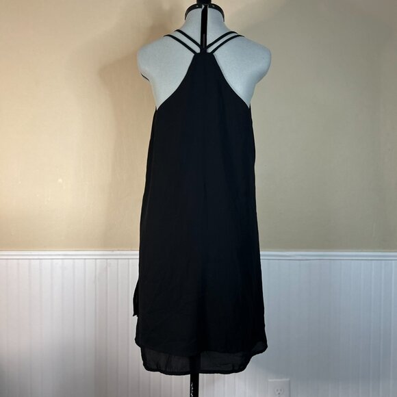 CECICO Black Layered Georgette Slip Dress | Size Small - Picture 4 of 9